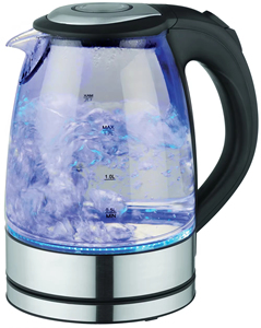1.7L 1850W Home Kitchen Appliance Automatic Led Light Glass Kettle