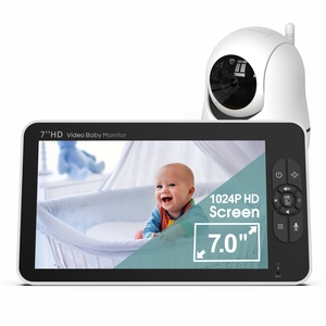 7.0 Inch 1080P Baby Monitor Camera With Pan-Tilt-Zoom Two-Way Audio IP65 Waterproof